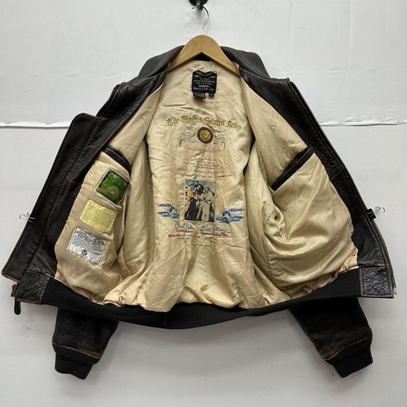 アヴィレックス AVIREX ジャケット、上着 フライトジャケット 90s G-1 裏地刺繍 フライト レザー ジャケット M 茶 / ブラウン / brown メンズ USED 古着 中古 50153537