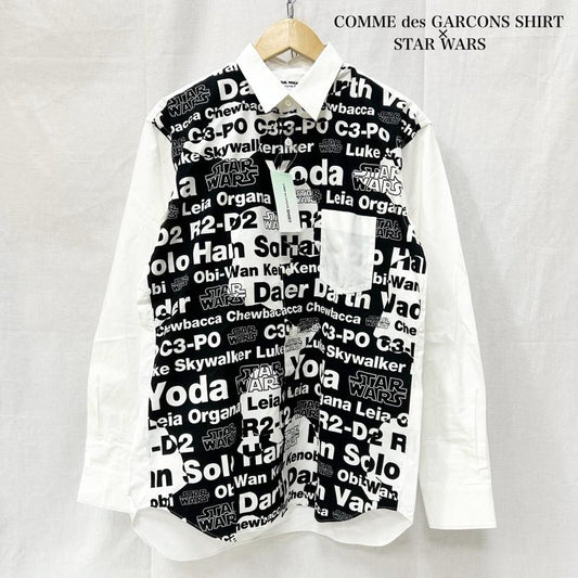 コムデギャルソンシャツ COMME des GARCONS SHIRT シャツ、ブラウス 長袖 STAR WARS コラボ 長袖シャツ ロゴプリント ホワイト ブラック Sサイズ W20112 S ロゴ、文字 X プリント 白 / ホワイト / white X 黒 / ブラック / black メンズ USED 古着 中古 50153539