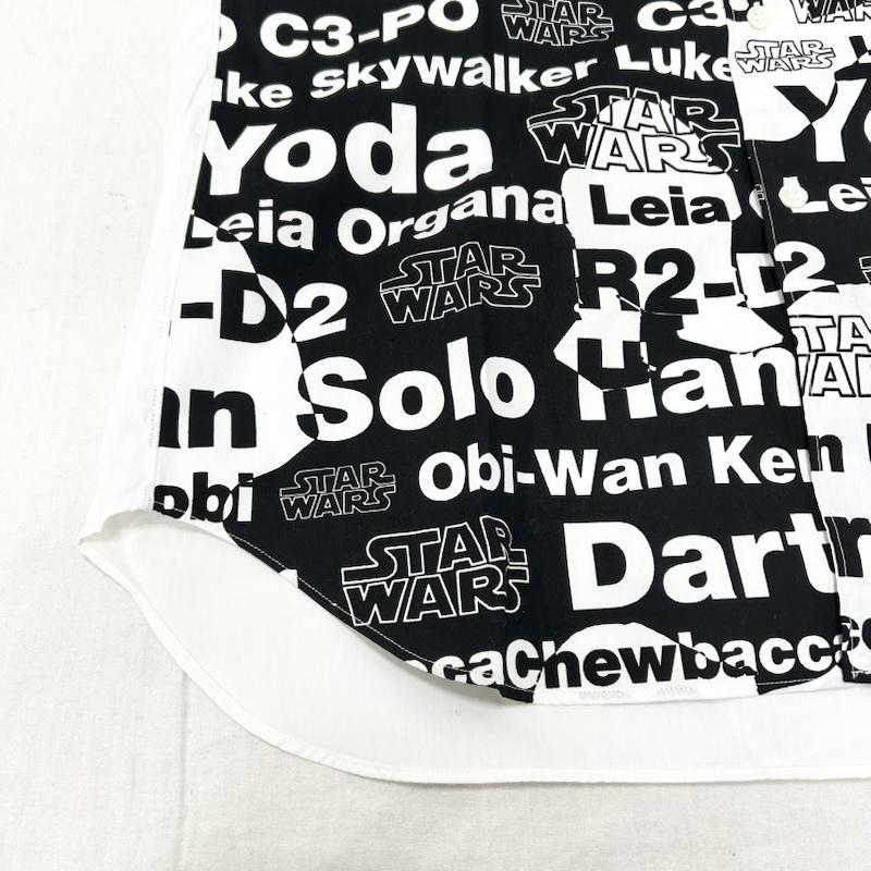 コムデギャルソンシャツ COMME des GARCONS SHIRT シャツ、ブラウス 長袖 STAR WARS コラボ 長袖シャツ ロゴプリント ホワイト ブラック Sサイズ W20112 S ロゴ、文字 X プリント 白 / ホワイト / white X 黒 / ブラック / black メンズ USED 古着 中古 50153539