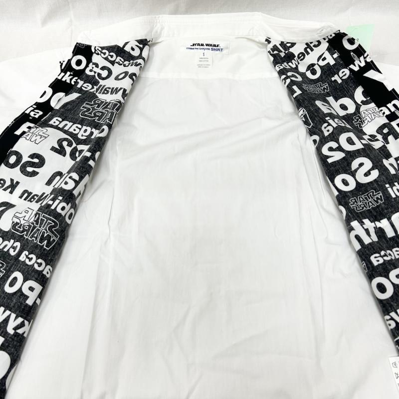 コムデギャルソンシャツ COMME des GARCONS SHIRT シャツ、ブラウス 長袖 STAR WARS コラボ 長袖シャツ ロゴプリント ホワイト ブラック Sサイズ W20112 S ロゴ、文字 X プリント 白 / ホワイト / white X 黒 / ブラック / black メンズ USED 古着 中古 50153539