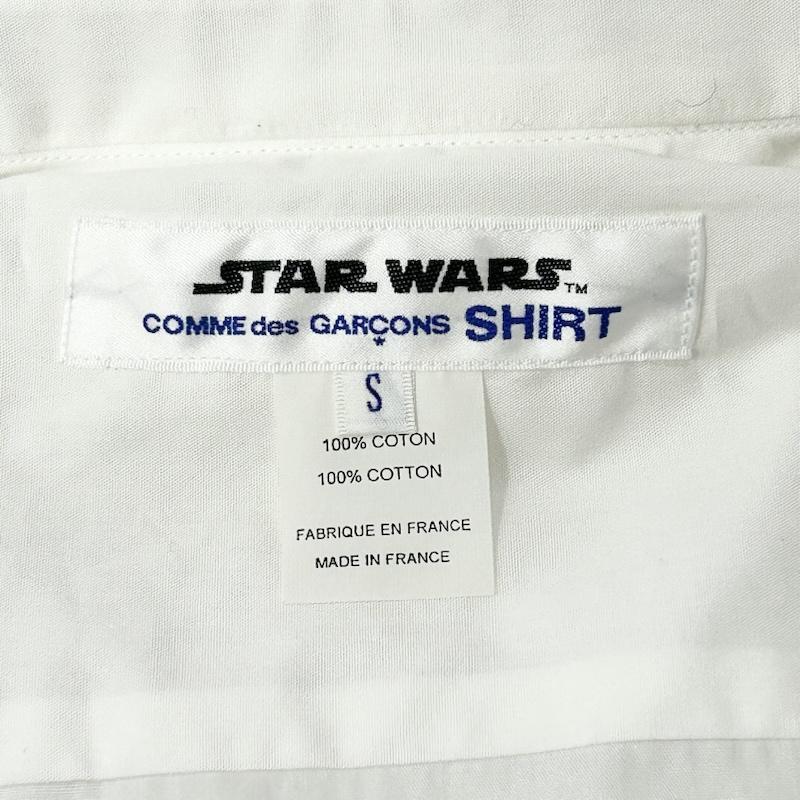 コムデギャルソンシャツ COMME des GARCONS SHIRT シャツ、ブラウス 長袖 STAR WARS コラボ 長袖シャツ ロゴプリント ホワイト ブラック Sサイズ W20112 S ロゴ、文字 X プリント 白 / ホワイト / white X 黒 / ブラック / black メンズ USED 古着 中古 50153539