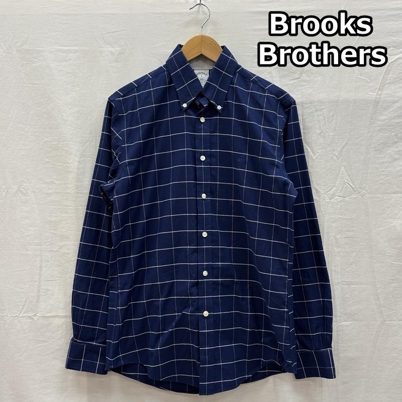 ブルックス ブラザーズ BROOKS BROTHERS シャツ、ブラウス 長袖 REGENT FIT 1818 チェック柄 オックスフォード 長袖 ボタンダウン シャツ S チェック 紺 / ネイビー / navy X 白 / ホワイト / white メンズ USED 古着 中古 50153540