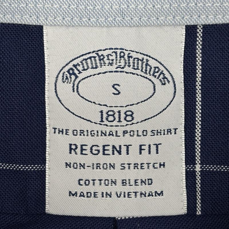 ブルックス ブラザーズ BROOKS BROTHERS シャツ、ブラウス 長袖 REGENT FIT 1818 チェック柄 オックスフォード 長袖 ボタンダウン シャツ S チェック 紺 / ネイビー / navy X 白 / ホワイト / white メンズ USED 古着 中古 50153540