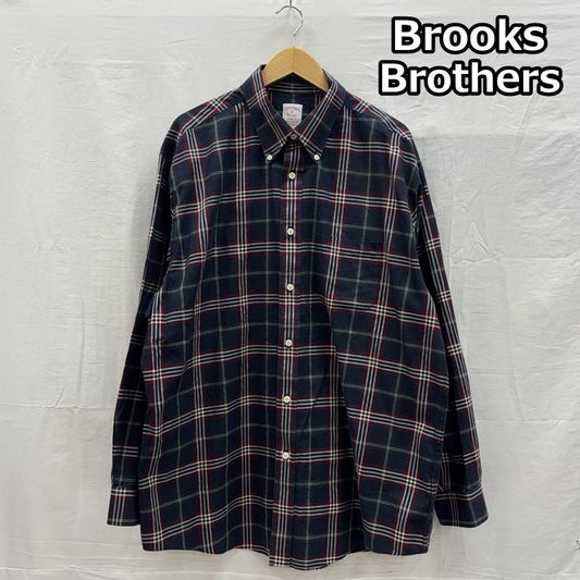 ブルックス ブラザーズ BROOKS BROTHERS シャツ、ブラウス 長袖 MADISON Est1818 チェック 長袖 ボタンダウン シャツ ビッグサイズ XL チェック メンズ USED 古着 中古 50153543
