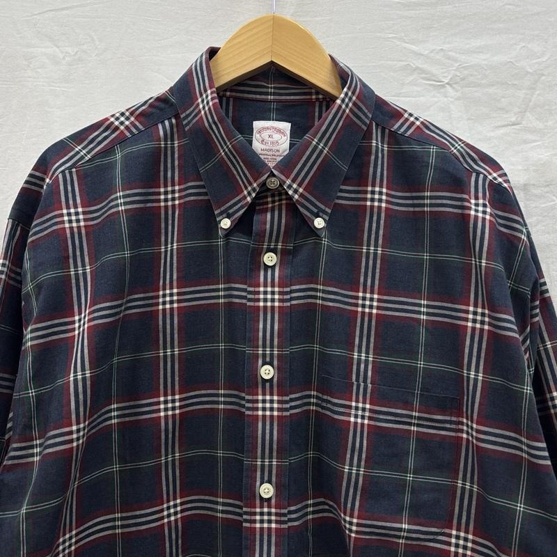 ブルックス ブラザーズ BROOKS BROTHERS シャツ、ブラウス 長袖 MADISON Est1818 チェック 長袖 ボタンダウン シャツ ビッグサイズ XL チェック メンズ USED 古着 中古 50153543