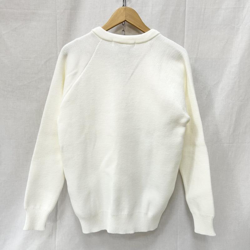 コムデギャルソンシャツ COMME des GARCONS SHIRT ニット、セーター 長袖 charles kirk コラボ Strong Will Vネックセーター ロゴプリント ホワイト Sサイズ S ロゴ、文字 X プリント 白 / ホワイト / white メンズ USED 古着 中古 50153544