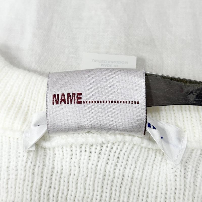 コムデギャルソンシャツ COMME des GARCONS SHIRT ニット、セーター 長袖 charles kirk コラボ Strong Will Vネックセーター ロゴプリント ホワイト Sサイズ S ロゴ、文字 X プリント 白 / ホワイト / white メンズ USED 古着 中古 50153544