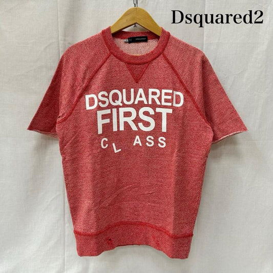 ディースクエアード DSQUARED2 Tシャツ 半袖 スウェットTシャツ コットンTシャツ イタリア製 レッド Sサイズ S ロゴ、文字 X プリント 赤 / レッド / red メンズ USED 古着 中古 50153547