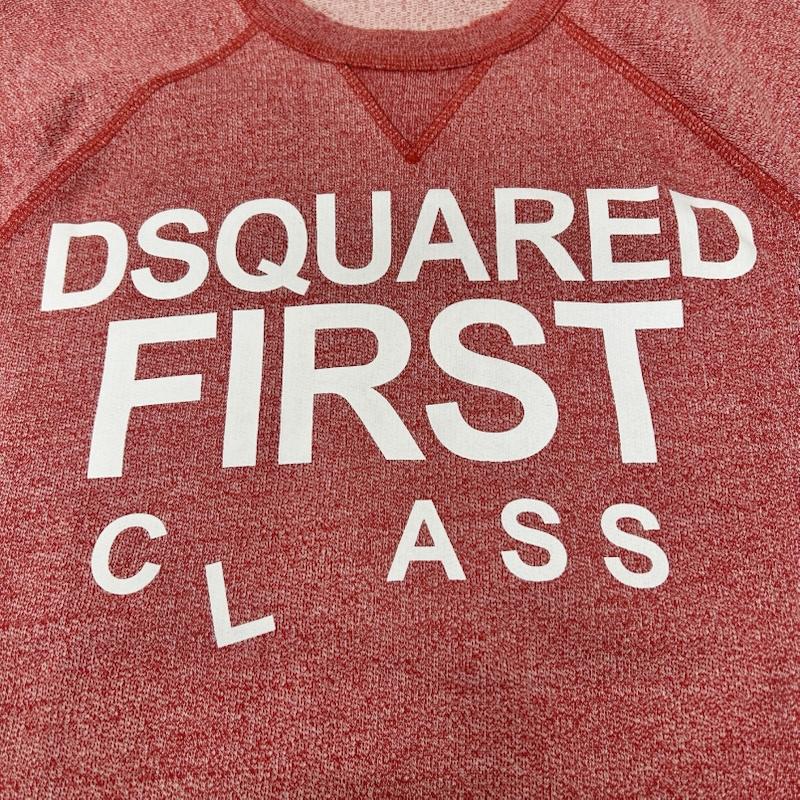 ディースクエアード DSQUARED2 Tシャツ 半袖 スウェットTシャツ コットンTシャツ イタリア製 レッド Sサイズ S ロゴ、文字 X プリント 赤 / レッド / red メンズ USED 古着 中古 50153547