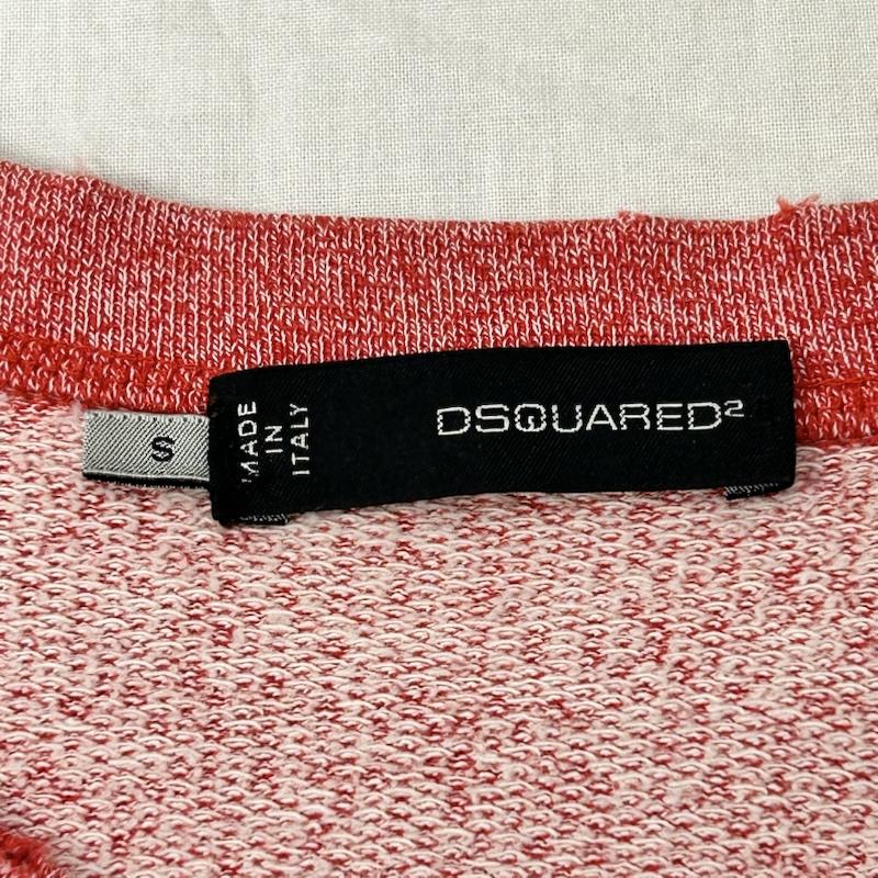 ディースクエアード DSQUARED2 Tシャツ 半袖 スウェットTシャツ コットンTシャツ イタリア製 レッド Sサイズ S ロゴ、文字 X プリント 赤 / レッド / red メンズ USED 古着 中古 50153547