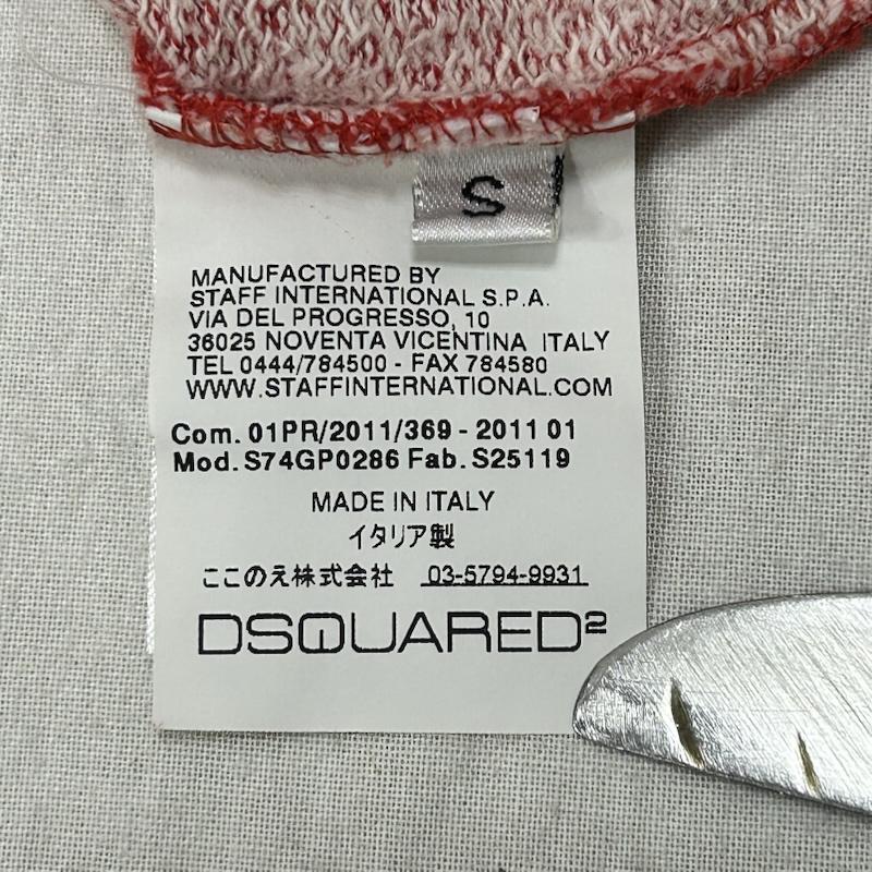 ディースクエアード DSQUARED2 Tシャツ 半袖 スウェットTシャツ コットンTシャツ イタリア製 レッド Sサイズ S ロゴ、文字 X プリント 赤 / レッド / red メンズ USED 古着 中古 50153547