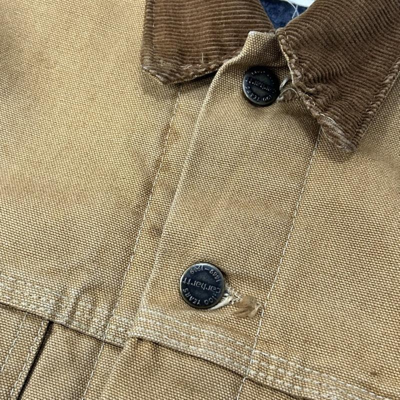 カーハート Carhartt ジャケット、上着 ジャンパー、ブルゾン USA製 80s 100周年記念モデル ダック生地 トラッカージャケット サイズ38 38 メンズ USED 古着 中古 50153550