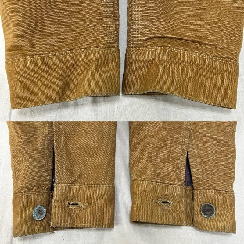 カーハート Carhartt ジャケット、上着 ジャンパー、ブルゾン USA製 80s 100周年記念モデル ダック生地 トラッカージャケット サイズ38 38 メンズ USED 古着 中古 50153550