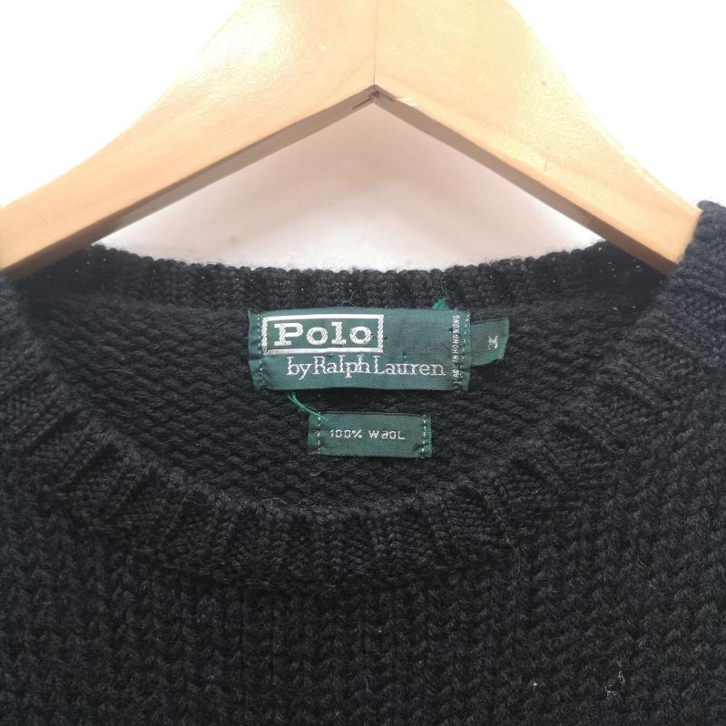 ポロラルフローレン POLO RALPH LAUREN ニット、セーター 長袖 90s SUICIDE SKI スーサイドスキー ニット セーター M 黒 / ブラック / black X 青 / ブルー / blue メンズ USED 古着 中古 50153559