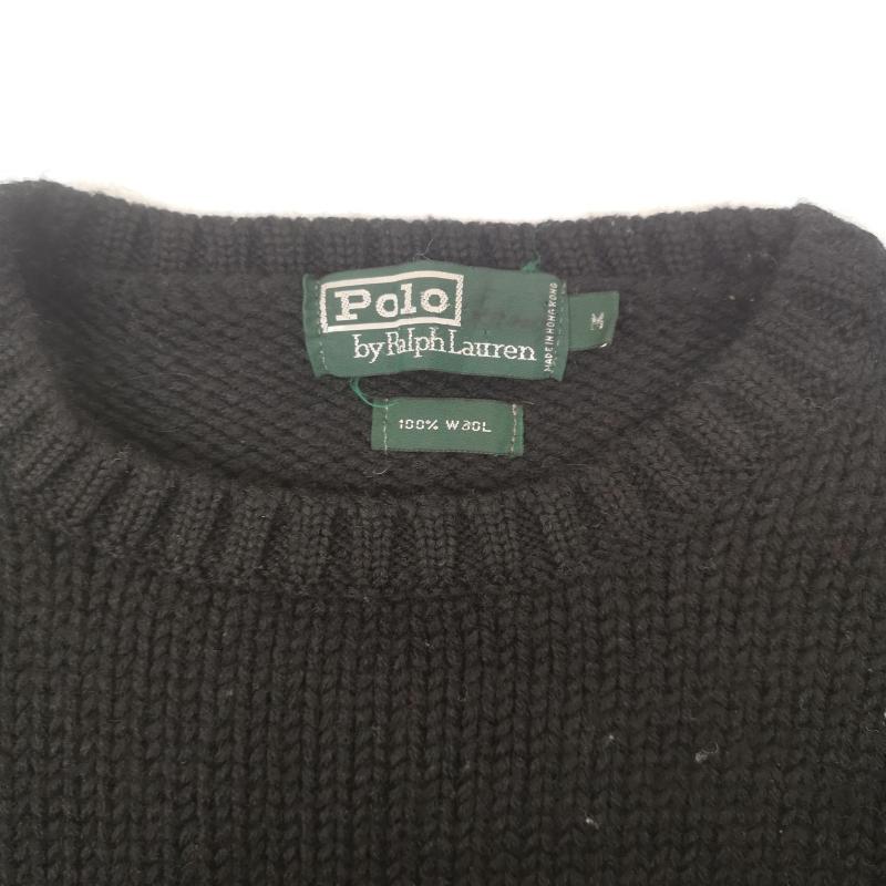 ポロラルフローレン POLO RALPH LAUREN ニット、セーター 長袖 90s SUICIDE SKI スーサイドスキー ニット セーター M 黒 / ブラック / black X 青 / ブルー / blue メンズ USED 古着 中古 50153559