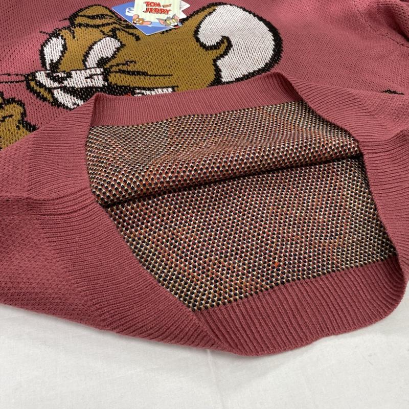 古着 USED ニット、セーター 長袖 SEQUENZ シークエンズ トムとジェリー クルーネック セーター アクリル ニット オーバーサイズ L キャラクター 桃 / ピンク / pink X 茶 / ブラウン / brown X 黒 / ブラック / black レディース USED 古着 中古 50153572