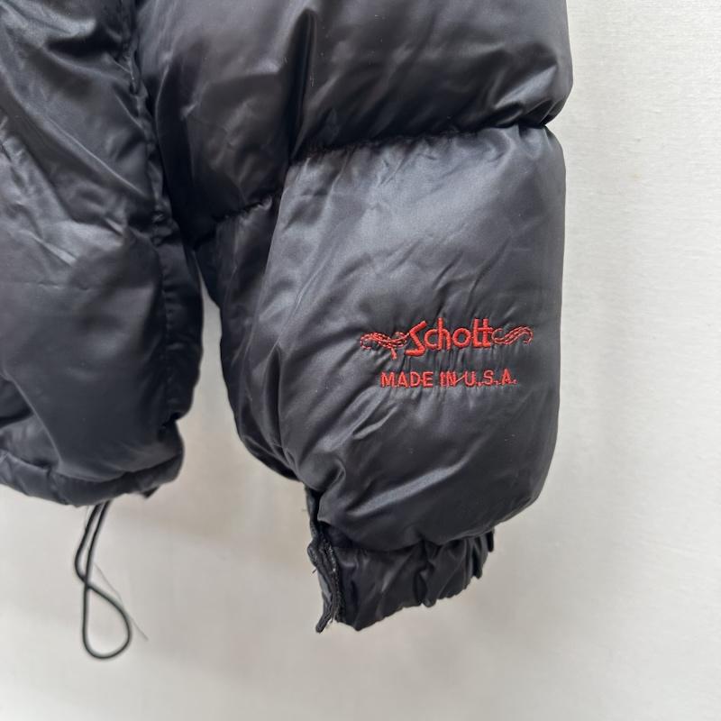 ショット schott ジャケット、上着 ダウンジャケット USA製 017 ロゴ 刺繍 ダウン ジャケット AT974D XL 黒 / ブラック / black メンズ USED 古着 中古 50153584
