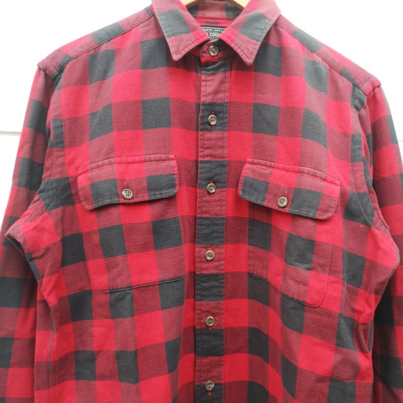 ラルフローレン RALPHLAUREN シャツ、ブラウス 長袖 80s 90s POLO COUNTRY ポロカン バッファロー チェック 長袖 シャツ S 黒 / ブラック / black X 赤 / レッド / red メンズ USED 古着 中古 50153593
