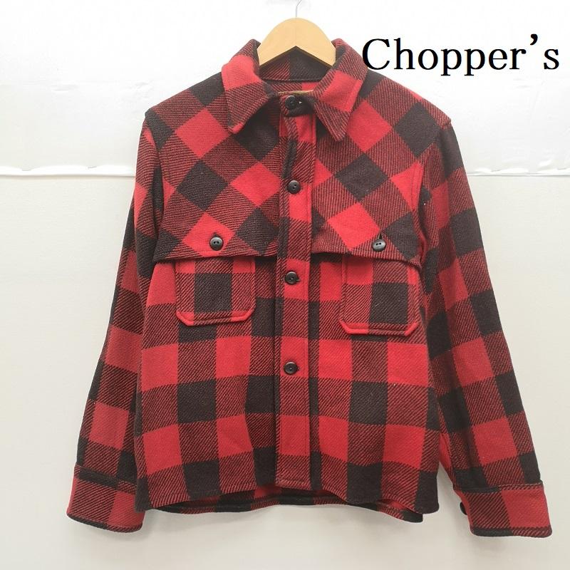 ヴィンテージ VINTAGE ジャケット、上着 ジャンパー、ブルゾン Chopper s Shirt ウール クルーザー フィールド ジャケット - 黒 / ブラック / black X 赤 / レッド / red メンズ USED 古着 中古 50153610