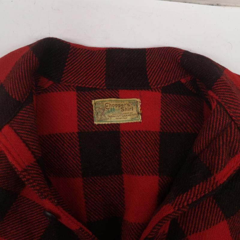 ヴィンテージ VINTAGE ジャケット、上着 ジャンパー、ブルゾン Chopper s Shirt ウール クルーザー フィールド ジャケット - 黒 / ブラック / black X 赤 / レッド / red メンズ USED 古着 中古 50153610