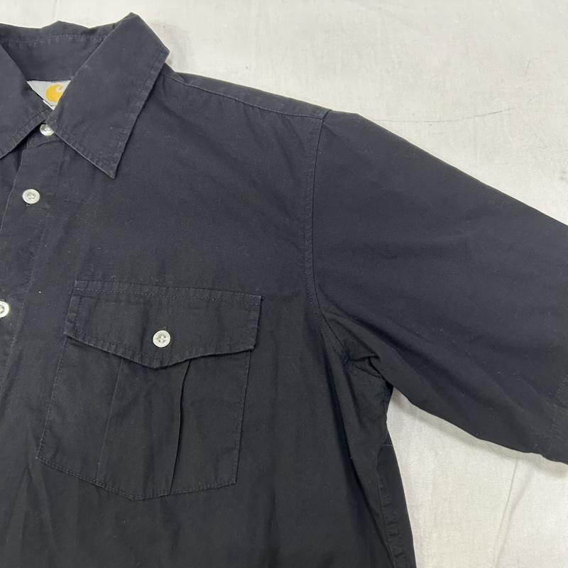カーハート Carhartt シャツ、ブラウス 半袖 半袖シャツ コットンシャツ ダブルポケットシャツ ブラック Lサイズ L 無地 黒 / ブラック / black メンズ USED 古着 中古 50153615