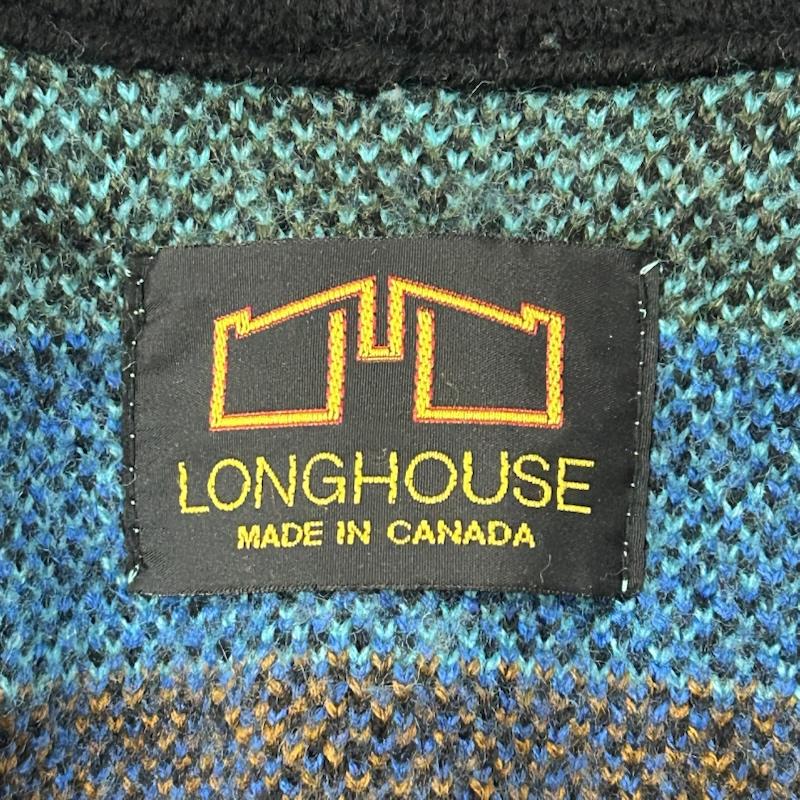 ＵＳＥＤ古着 USED/古着 コート コート一般 LONGHOUSE ロングハウス ニットコート ロングカーディガン ネイティブ柄 カナダ製 Sサイズ S ネイティブ柄 水色 / ライトブルー / X 橙 / オレンジ / orange X 桃 / ピンク / pink レディース USED 古着 中古 50153620