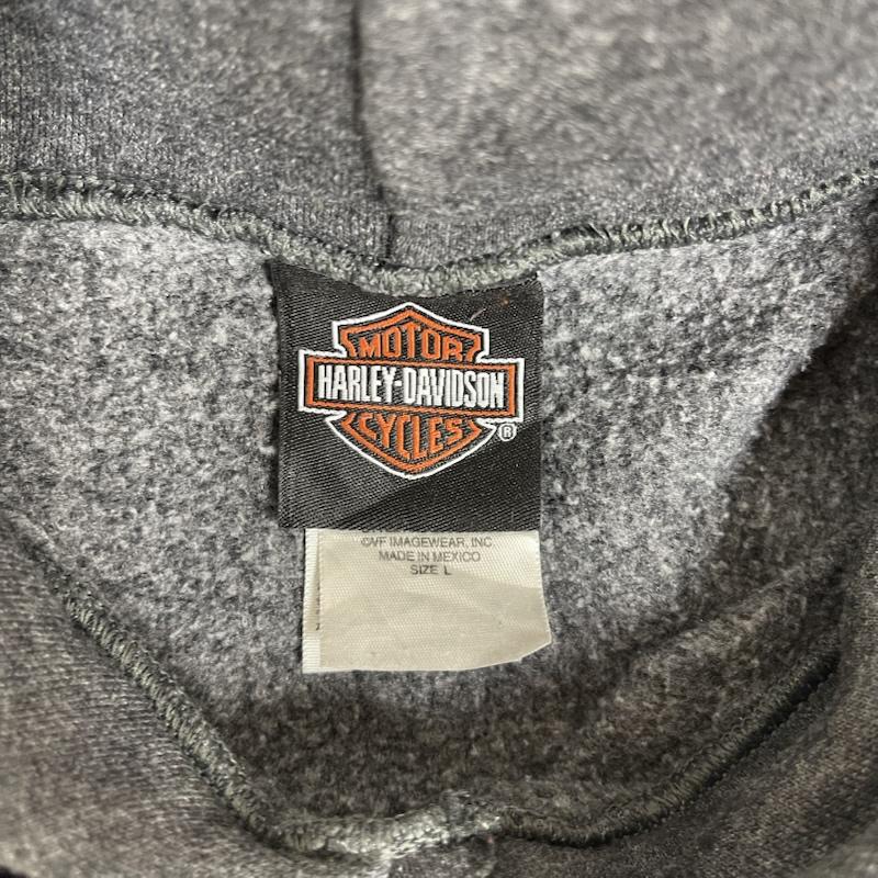 ハーレーダビッドソン Harley-Davidson パーカー 長袖 スウェット プル オーバー 刺繍 パーカー L 灰 / グレー / gray メンズ USED 古着 中古 50153621