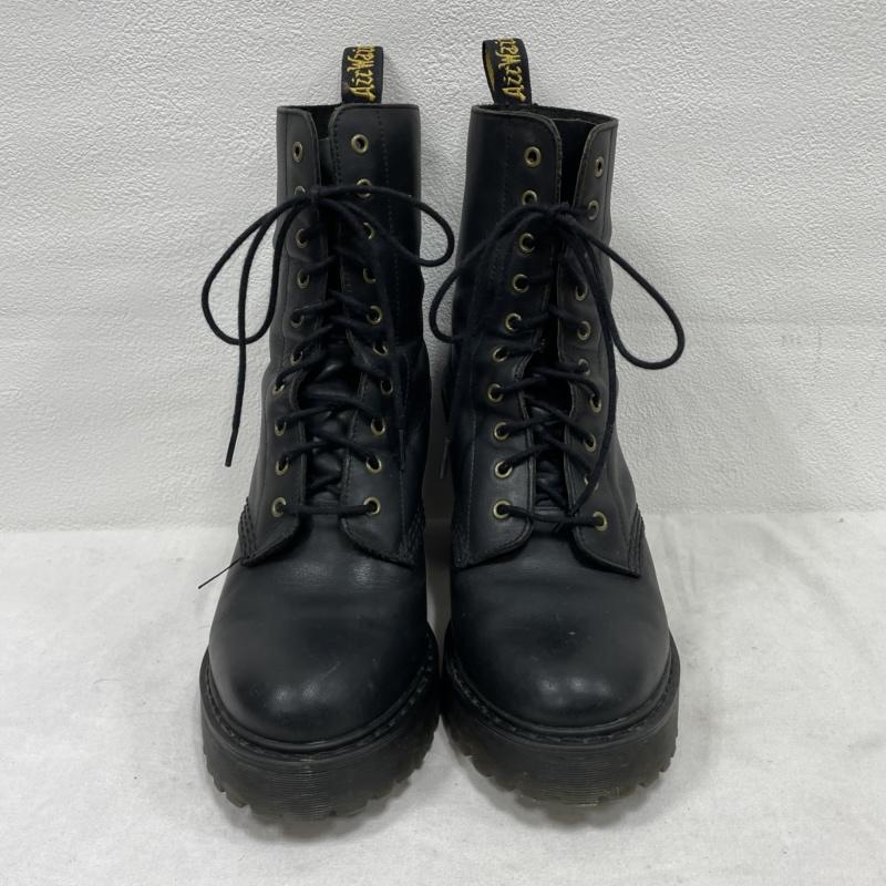 ドクターマーチン Dr.Martens ブーツ ショートブーツ レースアップ 10ホール チャンキー ヒール ブーツ レザー UK6 24.5cm US：6 無地 黒 / ブラック / black レディース USED 古着 中古 50153636