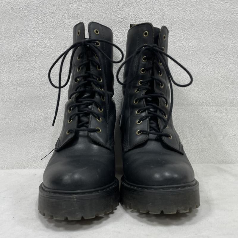 ドクターマーチン Dr.Martens ブーツ ショートブーツ レースアップ 10ホール チャンキー ヒール ブーツ レザー UK6 24.5cm US：6 無地 黒 / ブラック / black レディース USED 古着 中古 50153636