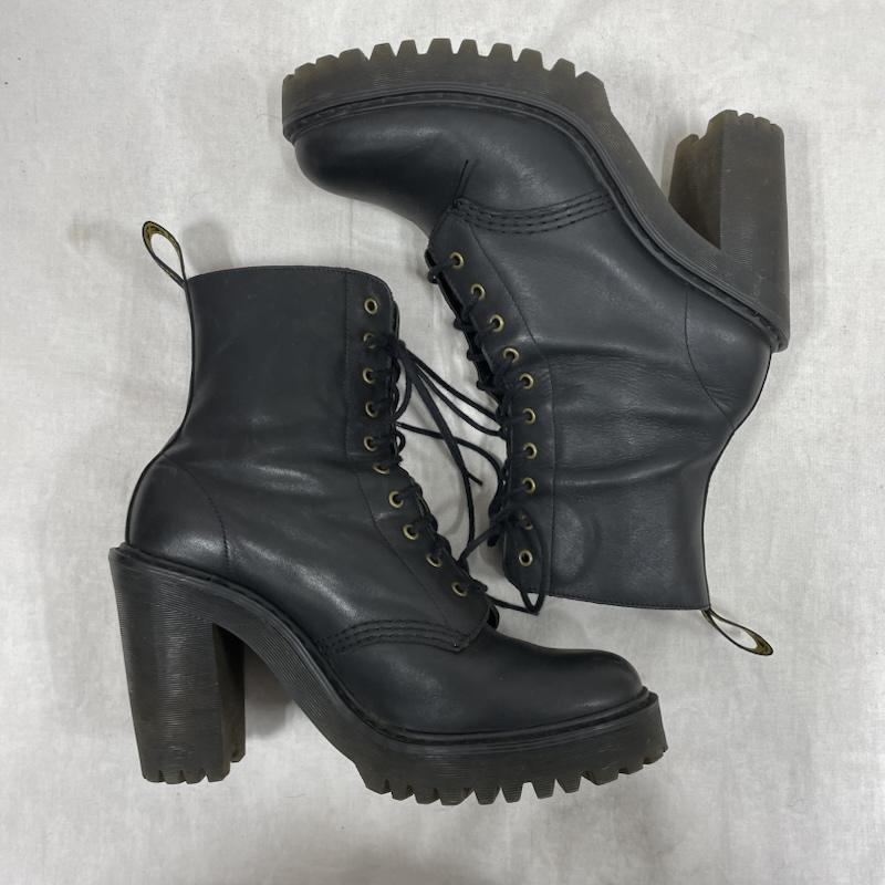 ドクターマーチン Dr.Martens ブーツ ショートブーツ レースアップ 10ホール チャンキー ヒール ブーツ レザー UK6 24.5cm US：6 無地 黒 / ブラック / black レディース USED 古着 中古 50153636
