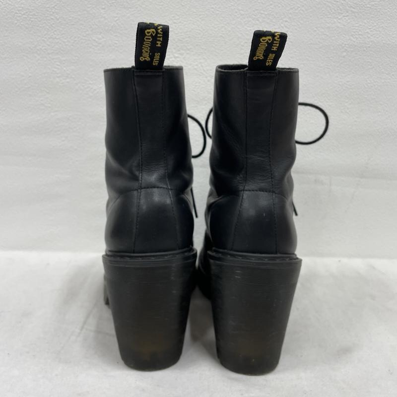 ドクターマーチン Dr.Martens ブーツ ショートブーツ レースアップ 10ホール チャンキー ヒール ブーツ レザー UK6 24.5cm US：6 無地 黒 / ブラック / black レディース USED 古着 中古 50153636