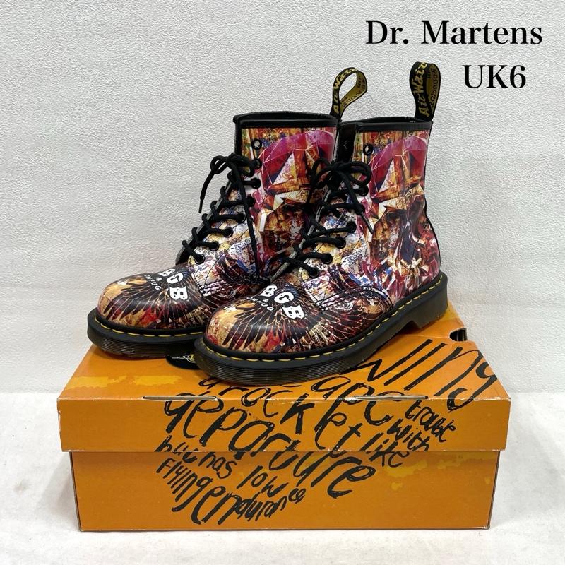 ドクターマーチン Dr.Martens ブーツ ショートブーツ 1460 CBGB & OMFUG レザー レースアップ ペイント 8ホール ショート ブーツ UK6 24.5cm US：6 無地 マルチカラー / マルチカラー / multicolor レディース USED 古着 中古 50153641