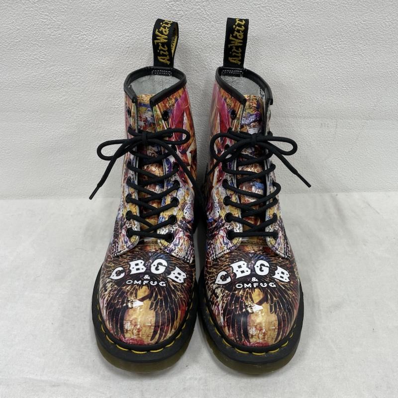 ドクターマーチン Dr.Martens ブーツ ショートブーツ 1460 CBGB & OMFUG レザー レースアップ ペイント 8ホール ショート ブーツ UK6 24.5cm US：6 無地 マルチカラー / マルチカラー / multicolor レディース USED 古着 中古 50153641