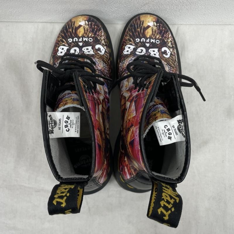 ドクターマーチン Dr.Martens ブーツ ショートブーツ 1460 CBGB & OMFUG レザー レースアップ ペイント 8ホール ショート ブーツ UK6 24.5cm US：6 無地 マルチカラー / マルチカラー / multicolor レディース USED 古着 中古 50153641