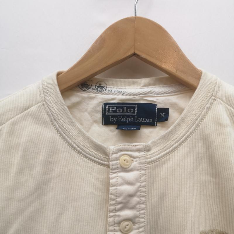 ポロラルフローレン POLO RALPH LAUREN カットソー 長袖 Lettering Design Loose ヘンリーネック 長袖 カットソー M 白 / ホワイト / white メンズ USED 古着 中古 50153651