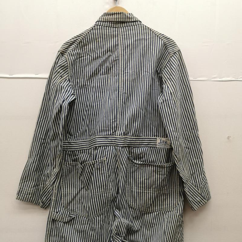 リー Lee サロペット・オーバーオール サロペット、オーバーオール 40s ヒッコリー ストライプ オールインワン つなぎ ハウスタグ 斜体e ロングL 38 白 / ホワイト / white X インディゴ / インディゴ / Indigo メンズ USED 古着 中古 50153655