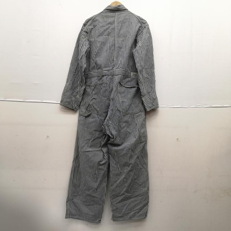 リー Lee サロペット・オーバーオール サロペット、オーバーオール 40s ヒッコリー ストライプ オールインワン つなぎ ハウスタグ 斜体e ロングL 38 白 / ホワイト / white X インディゴ / インディゴ / Indigo メンズ USED 古着 中古 50153655