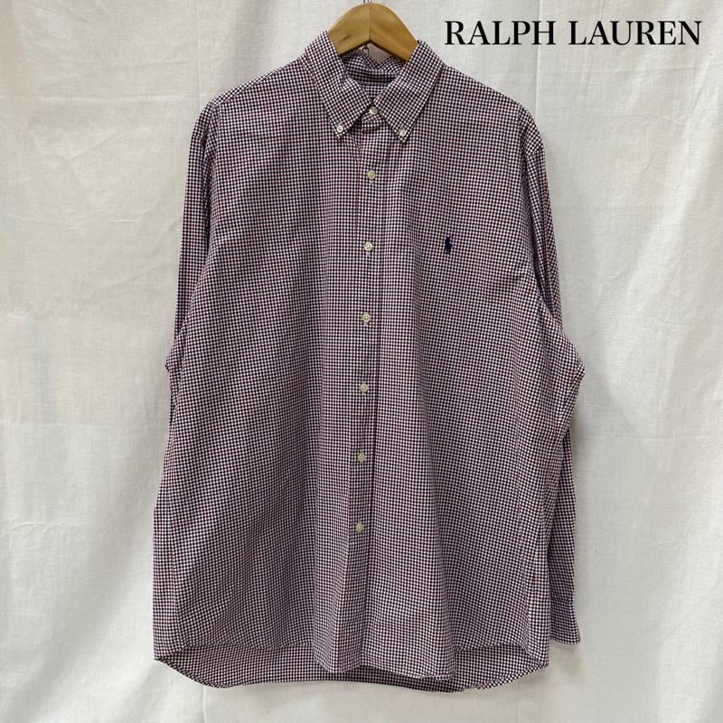 ラルフローレン RALPHLAUREN シャツ、ブラウス 長袖 長袖シャツ Yシャツ チェックシャツ ギンガムチェックシャツ ブルー レッド ベトナム製 XLサイズ XL チェック 青 / ブルー / blue X 赤 / レッド / red メンズ USED 古着 中古 50153656