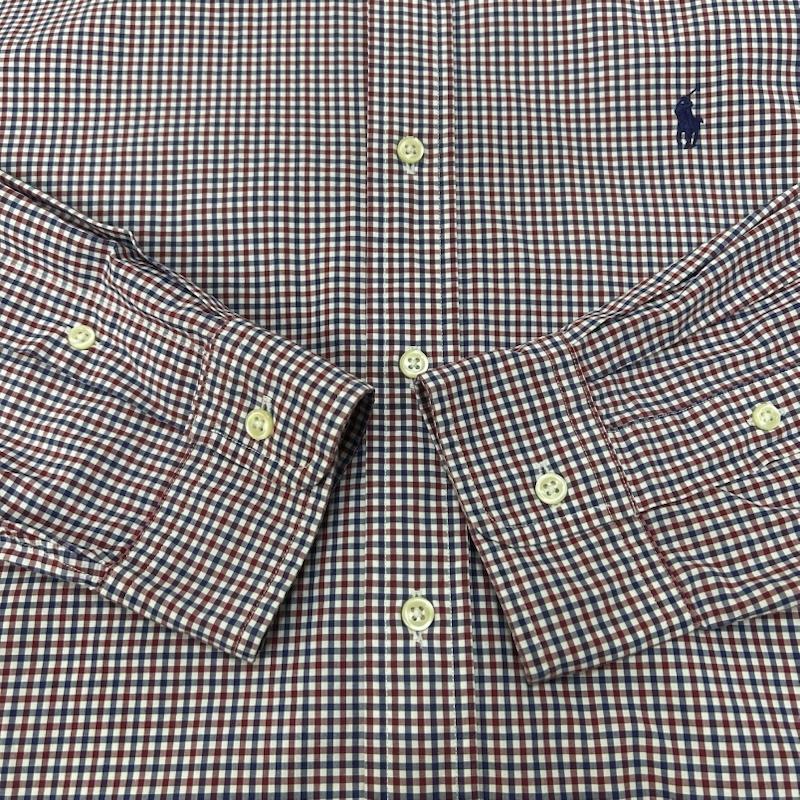 ラルフローレン RALPHLAUREN シャツ、ブラウス 長袖 長袖シャツ Yシャツ チェックシャツ ギンガムチェックシャツ ブルー レッド ベトナム製 XLサイズ XL チェック 青 / ブルー / blue X 赤 / レッド / red メンズ USED 古着 中古 50153656