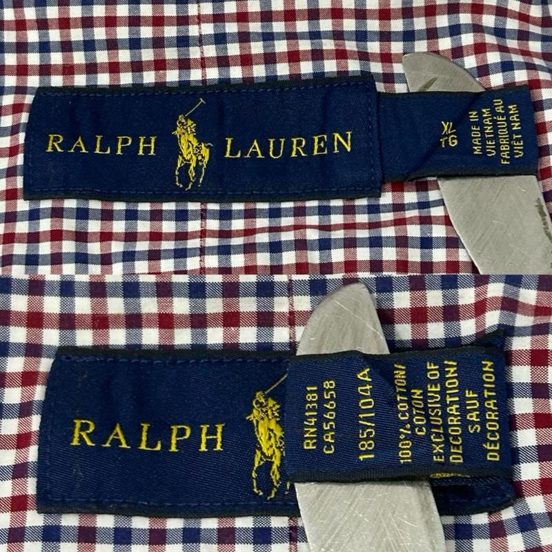ラルフローレン RALPHLAUREN シャツ、ブラウス 長袖 長袖シャツ Yシャツ チェックシャツ ギンガムチェックシャツ ブルー レッド ベトナム製 XLサイズ XL チェック 青 / ブルー / blue X 赤 / レッド / red メンズ USED 古着 中古 50153656