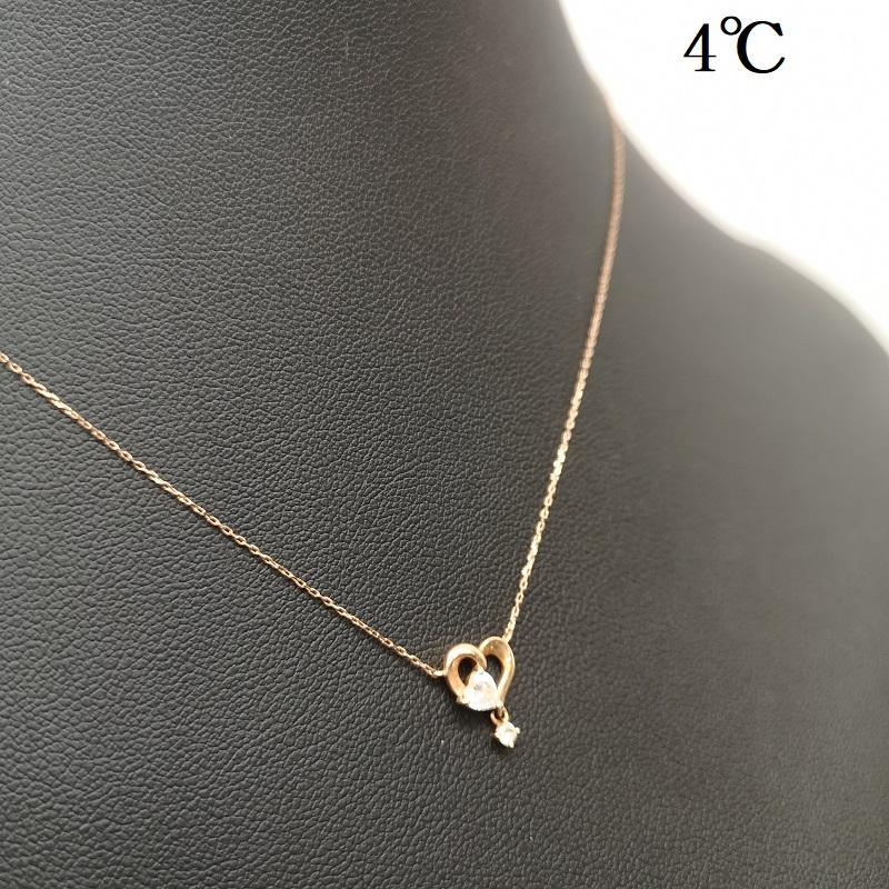 ヨンドシー 4℃ アクセサリー ネックレス、ペンダント K10 ダイヤモンド ゴールド ネックレス - レディース USED 古着 中古 50153669
