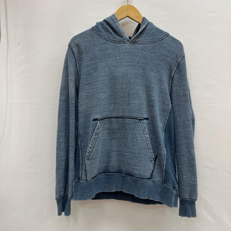 レミ レリーフ REMI RELIEF パーカー 長袖 ダメージ加工 インディゴ スウェット プルオーバー パーカー S メンズ USED 古着 中古 50153685