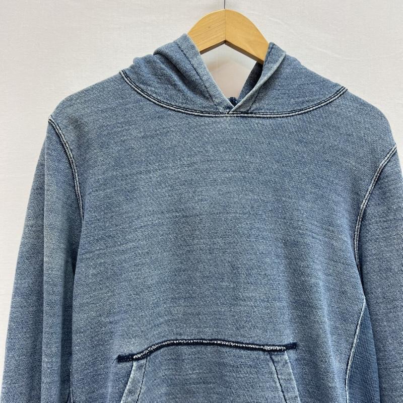 レミ レリーフ REMI RELIEF パーカー 長袖 ダメージ加工 インディゴ スウェット プルオーバー パーカー S メンズ USED 古着 中古 50153685