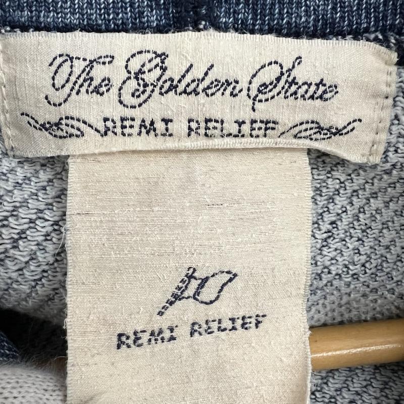 レミ レリーフ REMI RELIEF パーカー 長袖 ダメージ加工 インディゴ スウェット プルオーバー パーカー S メンズ USED 古着 中古 50153685