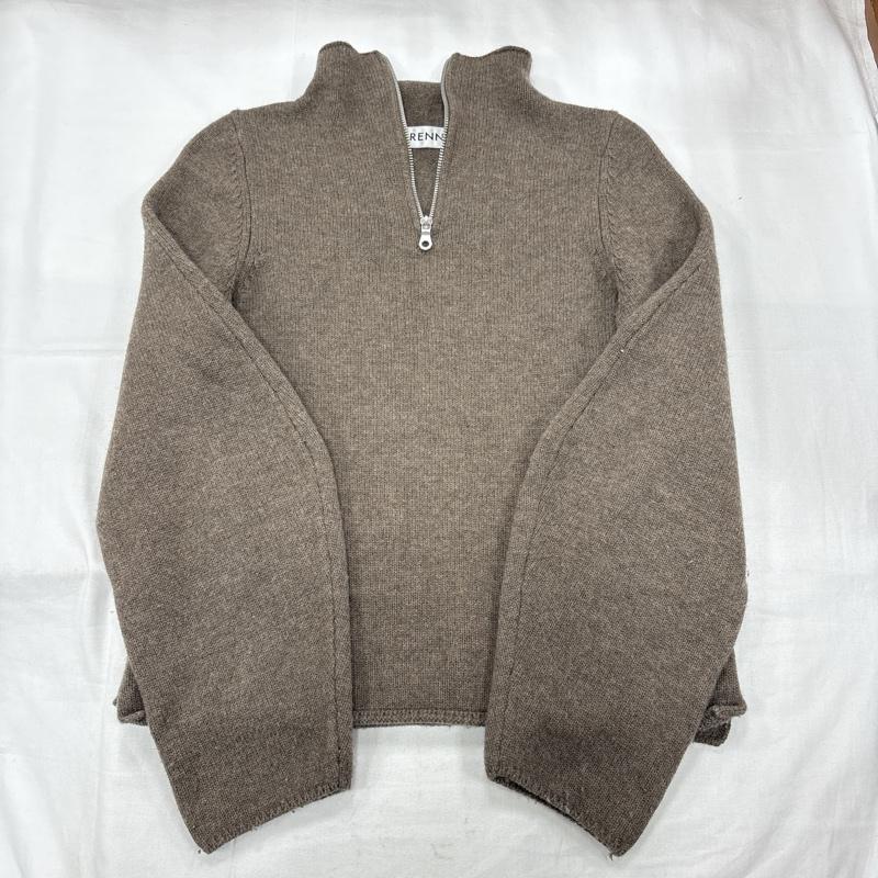 古着 USED ニット、セーター 長袖 KARENNE カレンネ ハーフジップ ジップアップ ニット セーター 36 無地 茶 / ブラウン / brown レディース USED 古着 中古 50153693