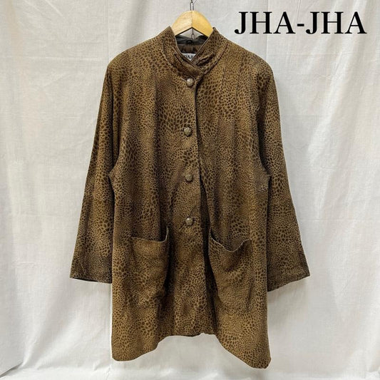 ＵＳＥＤ古着 USED/古着 コート コート一般 JHA-JHA スタンドカラーコート レオパード柄 ヒョウ柄 サイズ9 9号 ヒョウ柄・レオパード柄 ベージュ / ベージュ / beige X 茶 / ブラウン / brown レディース USED 古着 中古 50153718