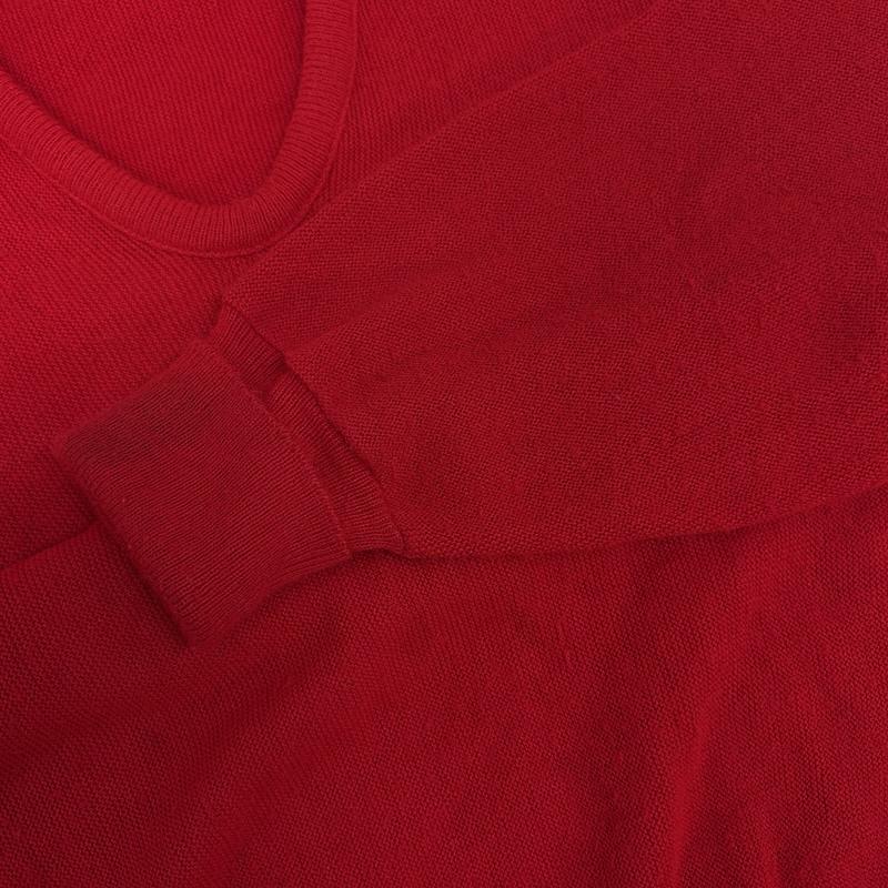 ラコステ LACOSTE ニット、セーター 長袖 IZOD 70年代 ビンテージ Vネック 長袖 ニット セーター 70s VINTAGE XL 赤 / レッド / red メンズ USED 古着 中古 50153762