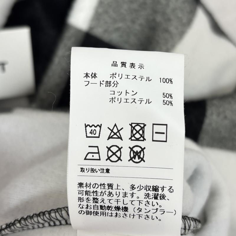 ディセンダント DESCENDANT パーカー 長袖 ブロックチェック フェイクレイヤード フード フリース パーカー 182ATDS-CSM15 S 白 / ホワイト / white X 黒 / ブラック / black メンズ USED 古着 中古 50153785
