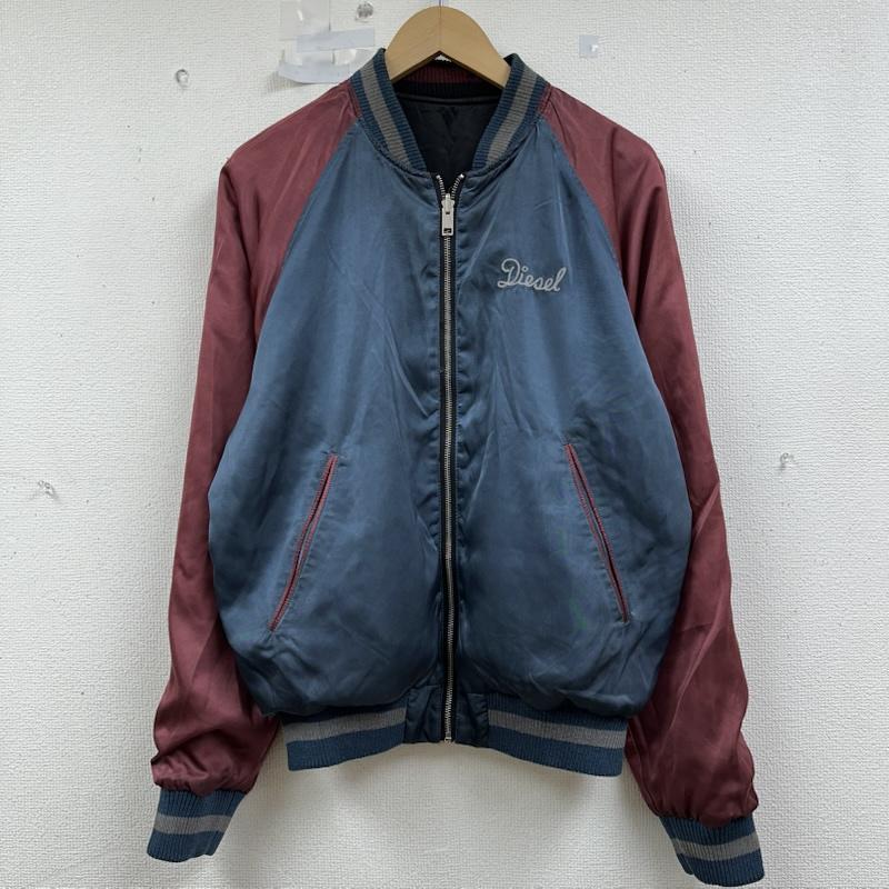 ディーゼル DIESEL ジャケット、上着 ジャンパー、ブルゾン 18SS 鶴 般若 刺繍 ダメージ加工 リバーシブル スカジャン S 黒 / ブラック / black X 青 / ブルー / blue メンズ USED 古着 中古 50153786