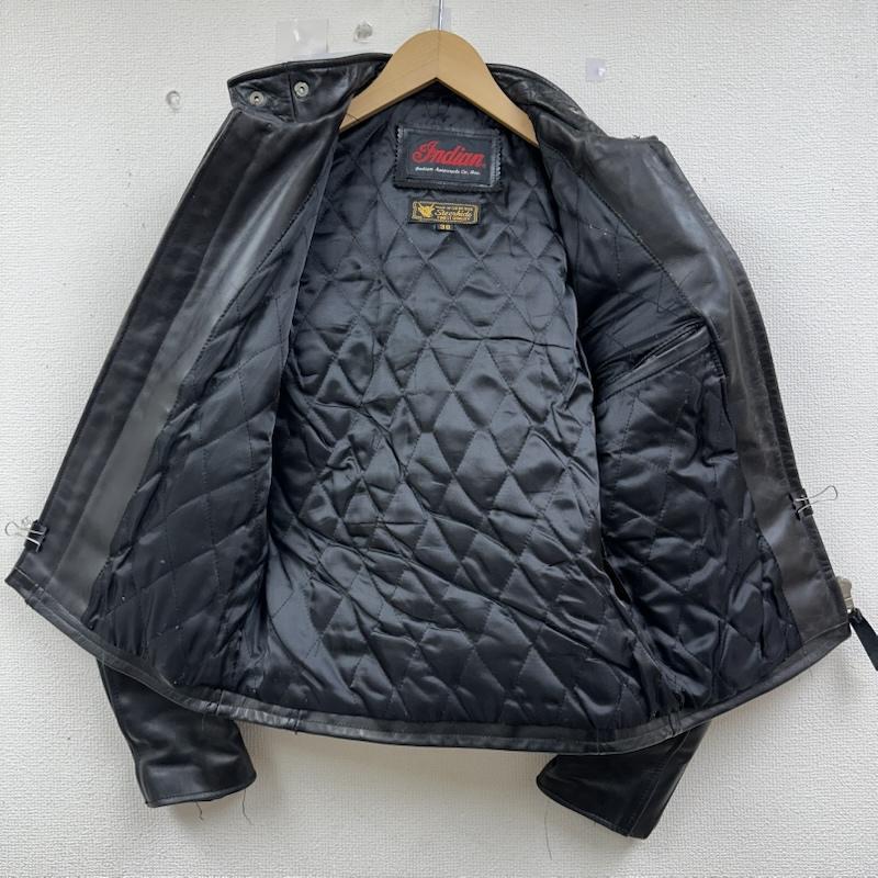インディアン INDIAN ジャケット、上着 ライダース ステアハイド レザー シングル ライダース ジャケット 38 黒 / ブラック / black メンズ USED 古着 中古 50153793